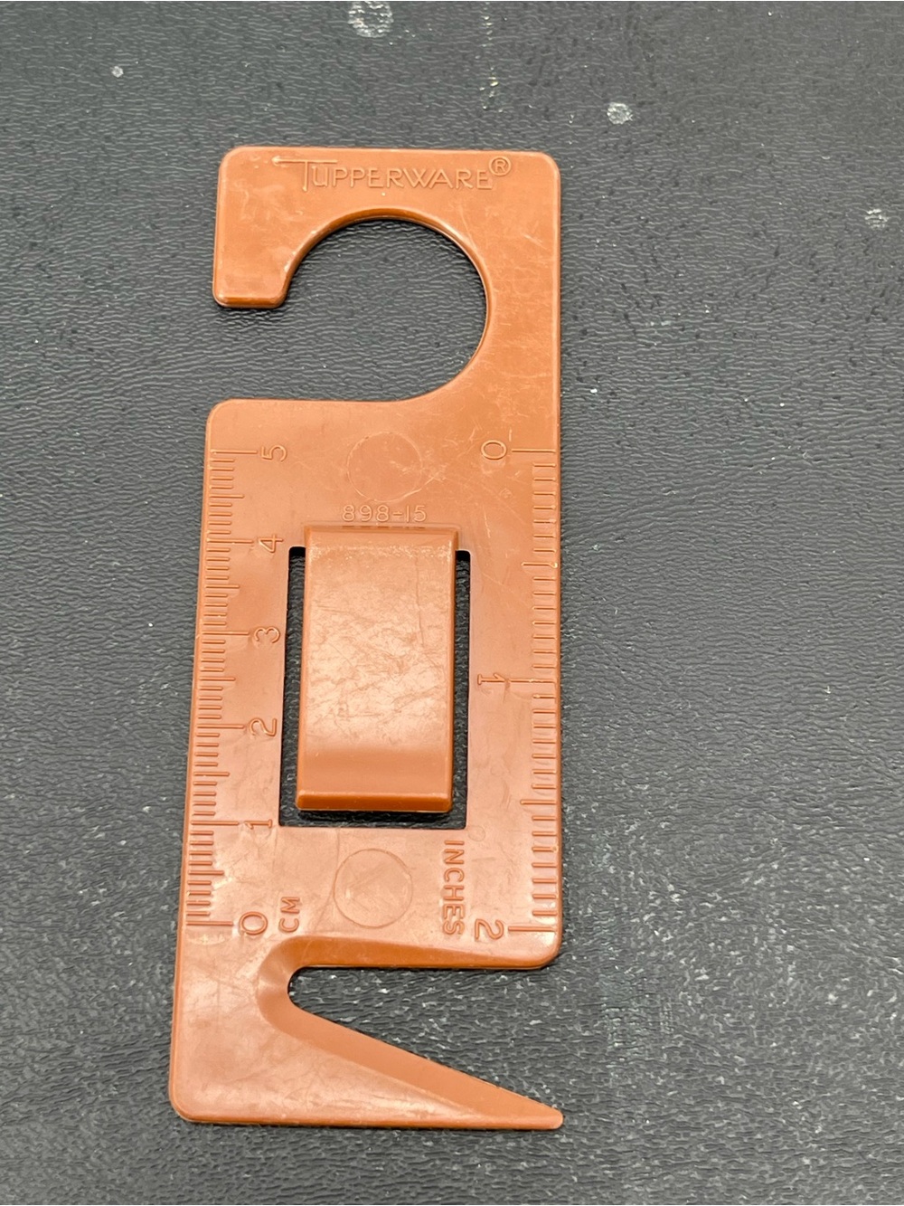 Tupperware Brown Clip Ruler Multi-Tool